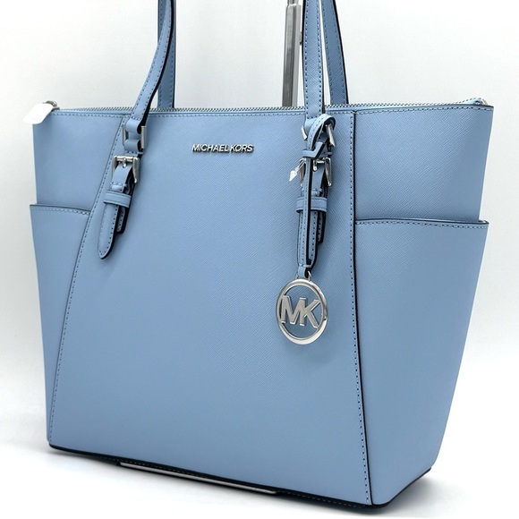 Michael Kors Large Charlotte TZ Tote Bag Light Sky Blue - Picture 2 of 12
